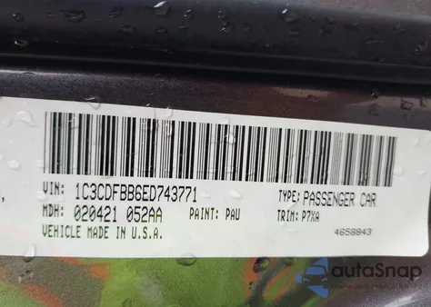 2014 Dodge Dart Sxt из США, поврежденный, VIN 1C3CDFBB6ED743771